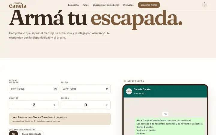 Consultar: el mensaje que se arma para WhatsApp.
