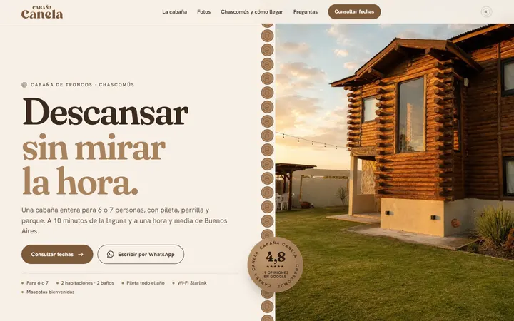 La portada: la cabaña al sol de la tarde y el título.