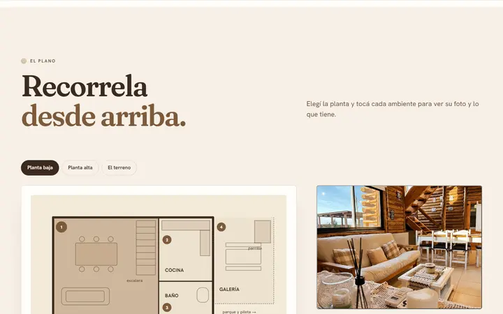 La cabaña: el plano interactivo.